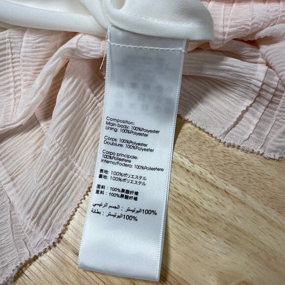 3.1 Phillip Lim NWT Fluid V-Neck Dress 3/4 Sleeve Light Pink Size 10 Pleated - Picture 11 of 12